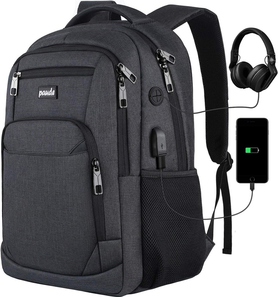 Mochila para laptop de 15.6 pulgadas con puerto de carga USB